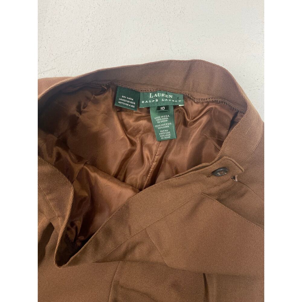 VTG Lauren Ralph Lauren equestrian 2-piece wool pleated jacket pants suit 12 - Picture 8 of 9